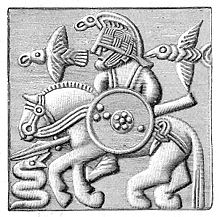 &Oacute;dinn na koni. Panel z helmy Vendel 1.